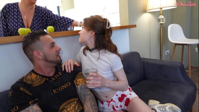 Hot Naughty Girl Seduces her Stepmother’s lover and he fucks them both Hard in the Mouth with his Huge Dick!